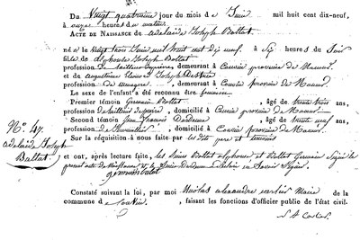 BALLAT Adélaide Joseph