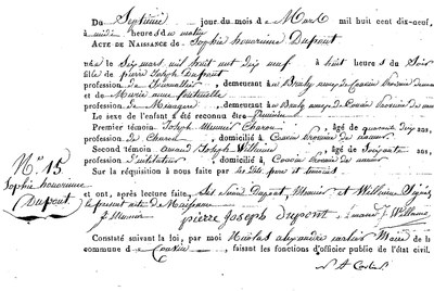 DUPONT Sophie Honorine