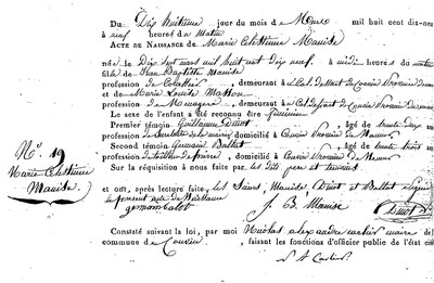 MANISE Marie Célestine