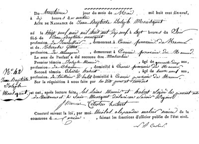 MOUSQUET Jean Baptiste Joseph