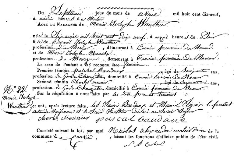 WAUTHIER Marie Joseph