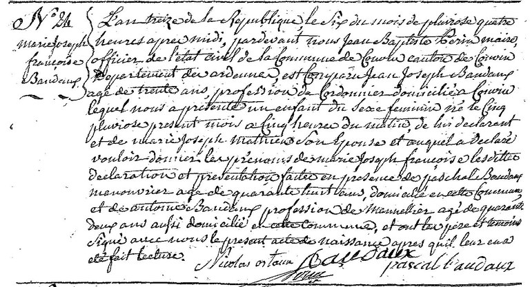 BAUDAUX Marie Joseph Françoise
