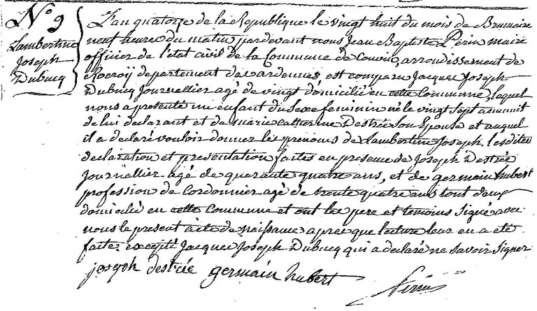 DUBUCQ Lambertine Joseph