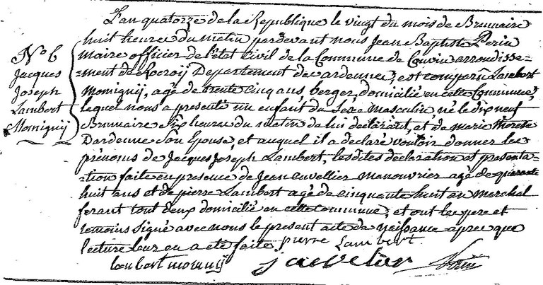 MOMIGNY Jacques Joseph Célestin