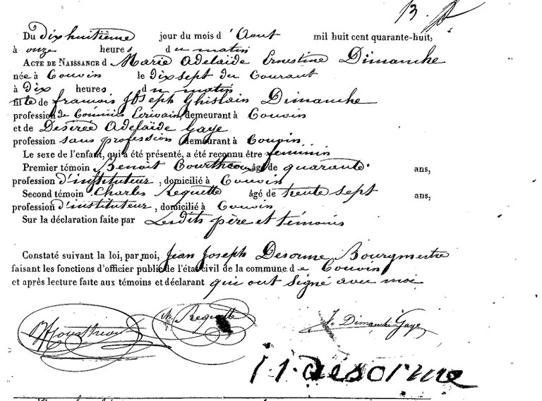 DIMANCHE Marie Adélaide