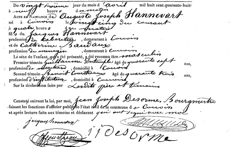 HANNEVART Auguste Joseph