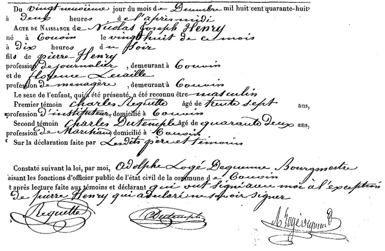 HENRI Nicolas Joseph