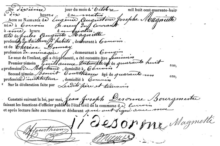 MAGNIETTE Eugénie Augustine Josephe