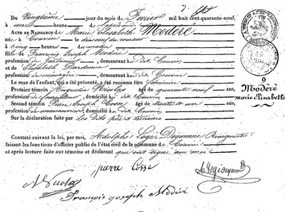MODERE Marie Elisabeth