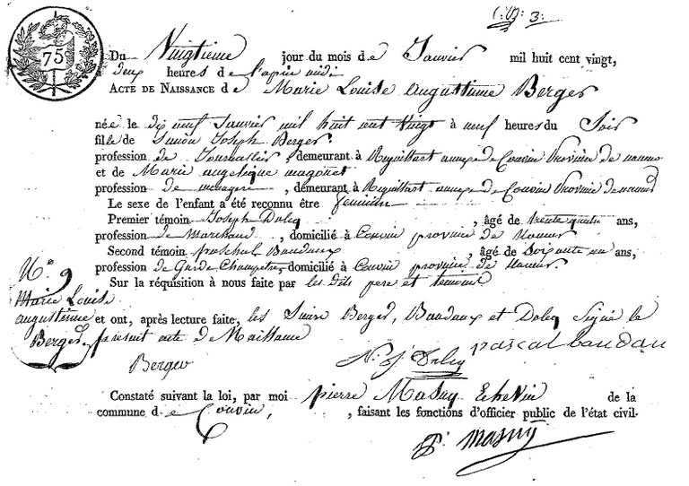 BERGER Marie Louise Augustine