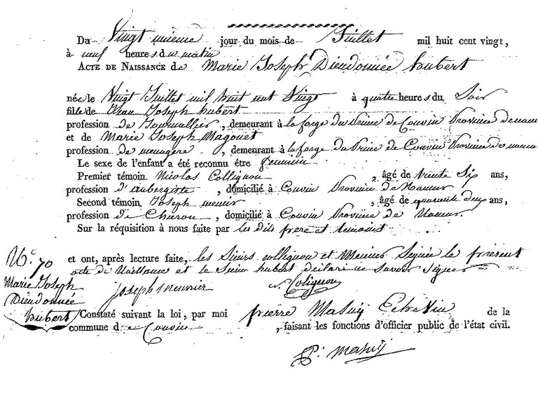 HUBERT Marie Joseph Dieudonnée