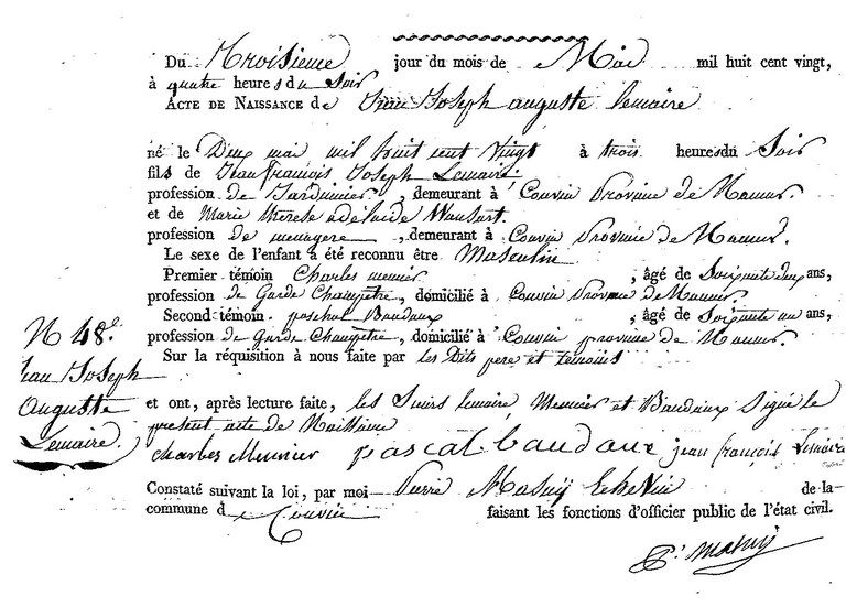 LEMAIRE jean Joseph Auguste