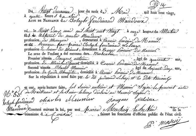 MAUDOUX Joseph Ferdinand
