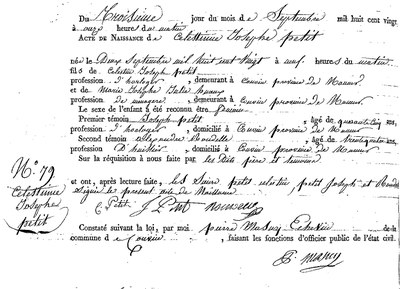 PETIT Célestine Josephe
