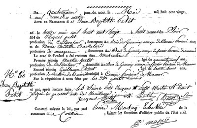 PETIT Jean Baptiste