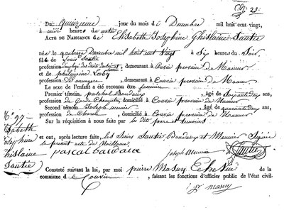 SAUTIE Elisabeth  Joséphine