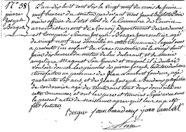 BERGER Pierre Joseph