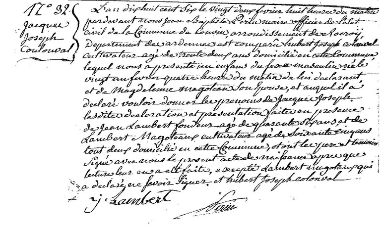 COULONVAL Jacques Joseph