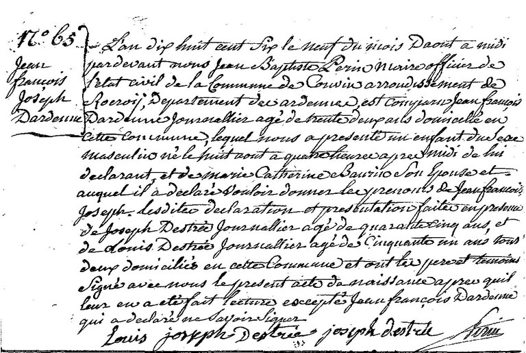 DARDENNE Jean François Joseph
