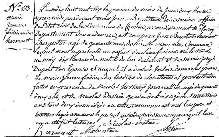 HARMANT Marie Jeanne Ferdinande