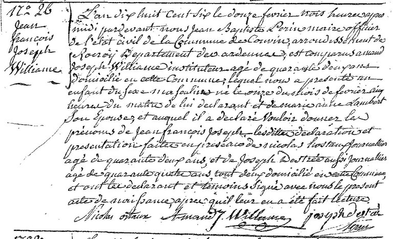 WILLIAME Jean François Joseph