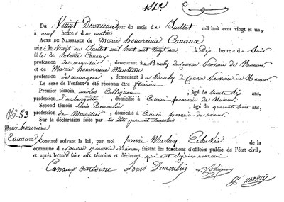 CANAUX Marie Honorine