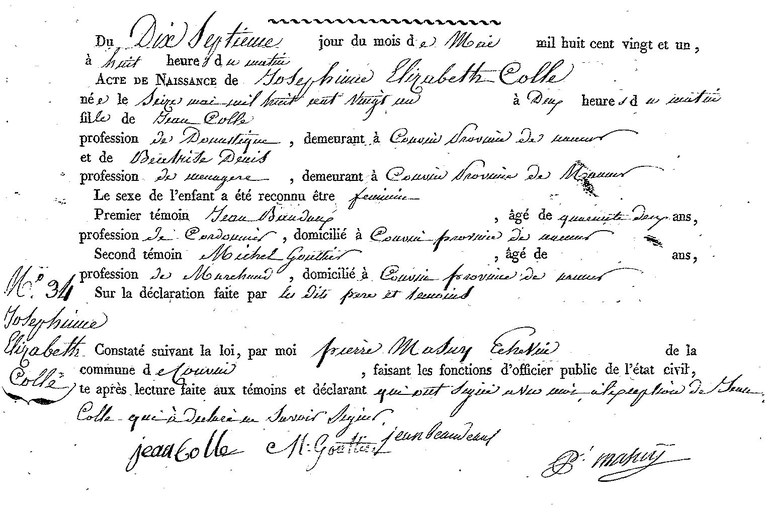 COLLE  Joséphine Elisabeth