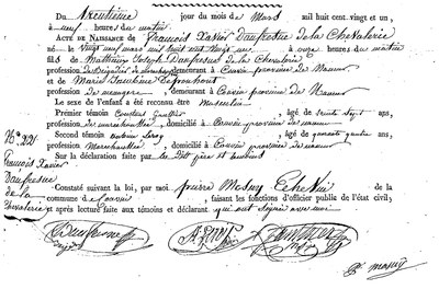DAUFRESUE de la CHEVALERIE François Xavier