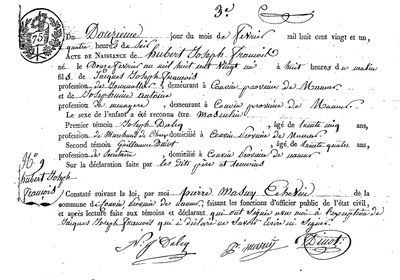FRANCOIS Hubert Joseph
