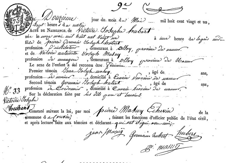 HUBERT Victoire Joseph