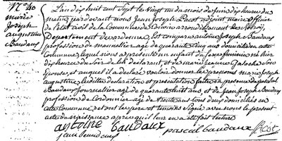 BAUDAUX Marie Josphe Augustine