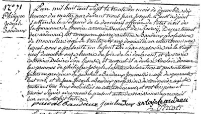 BAUDAUX Philippe Joseph