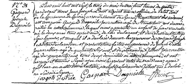DUGNOILE Gaspard Joseph