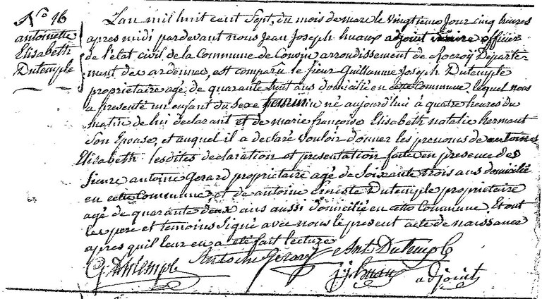 DUTEMPLE Antoinette Elisabeth