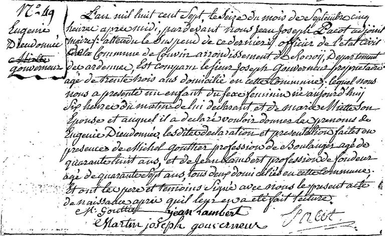 GOUVERNEUR Eugénie Dieudonnée