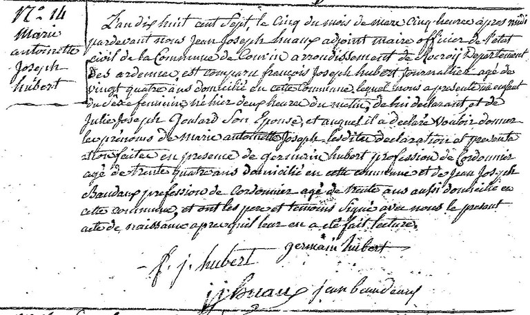 HUBERT Marie Antoinette Joseph