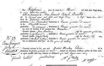 BOUILLOT Jean François Joseph