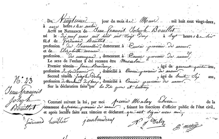 BOUILLOT Jean François Joseph