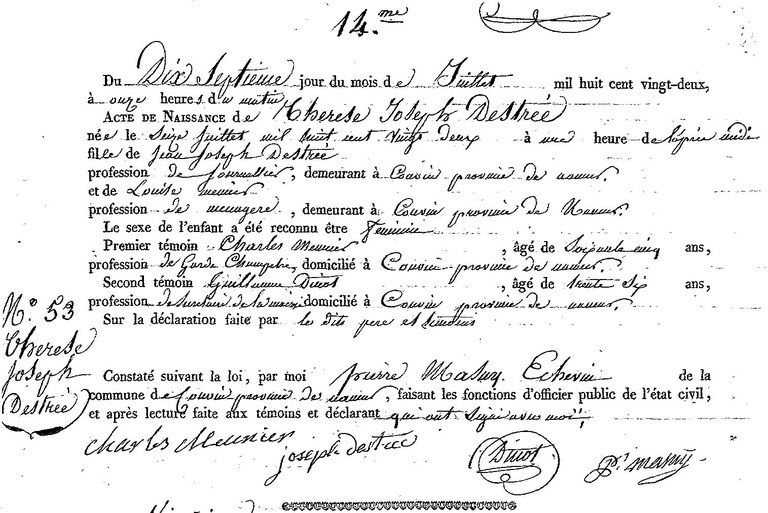 DESTREE Thérèse Joseph