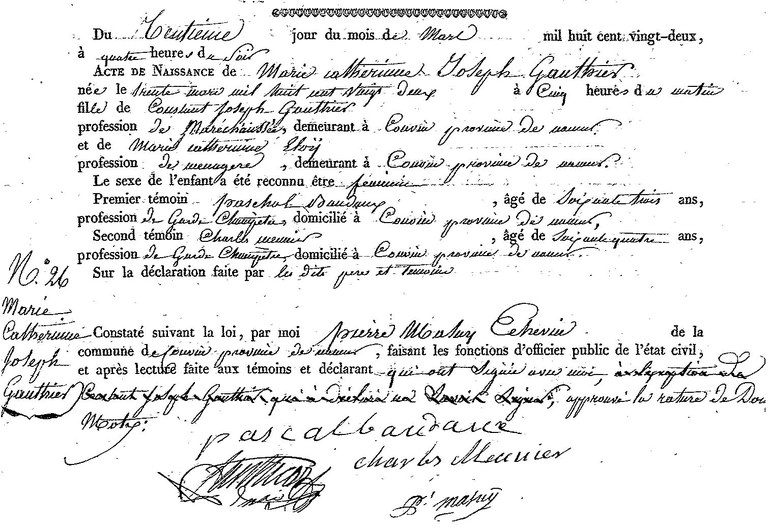 GAUTHIER Marie Catherine Joseph