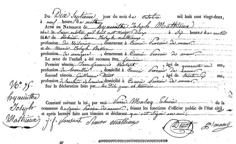 MATHIEUX Hyacinthe Joseph