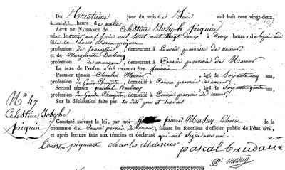 PIQUIN Célestine Joseph