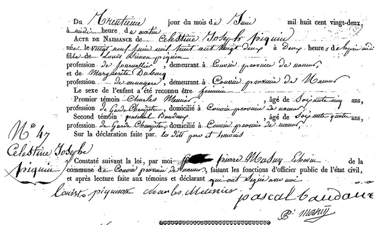 PIQUIN Célestine Joseph