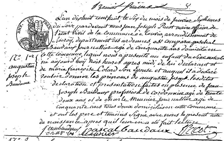 BAUDAUX Augustin Joseph