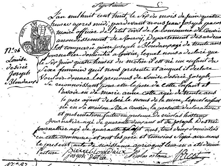 BLONDAUX Louise Désirée Joseph