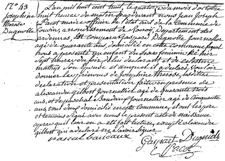 DUGNOLLE Joséphine Thérèse