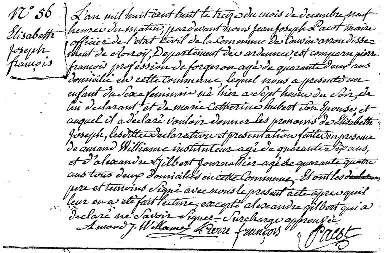 FRANCOIS Elisabeth Joseph