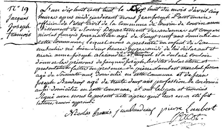 FRANCOIS Jacques Joseph