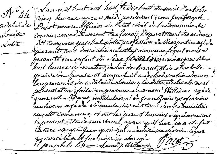 LOTTE Adélaïde Louise