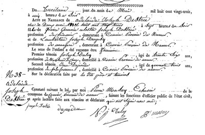 DESTREE Adélaide Joseph